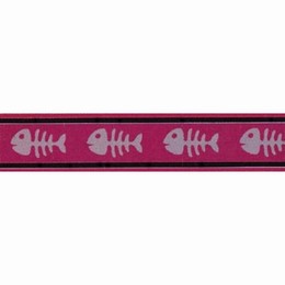 Obojek Fish Bone Red 20-32cm