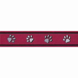 Obojek Pawprints Red 40-60 cm